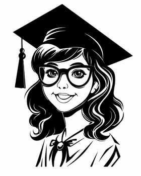 Graduation girl illustration vector