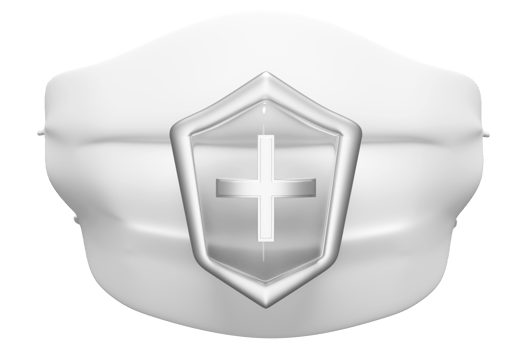 3d hygienic mask with shield symbol icon to prevent dust, bacteria, prevent the spread of coronavirus isolated. 3d render illustration png