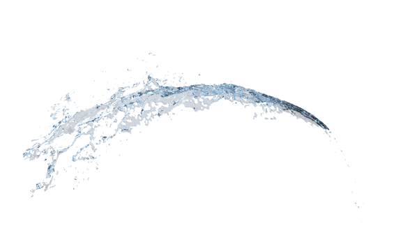 3d water splash transparent, clear blue water scattered around isolated. 3d render illustration png