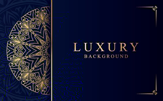 Luxury mandala background in gold color vector