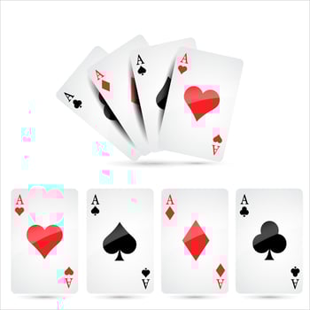 ace poker card isolated on white background. Vector illustration