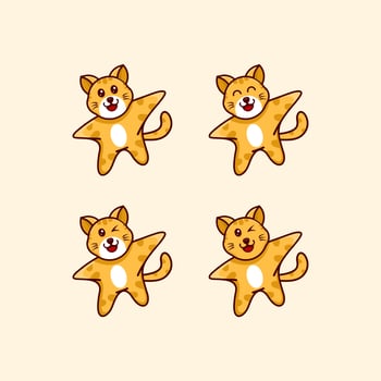 CUTE CAT CARTOON DESIGN CHARACTER vector