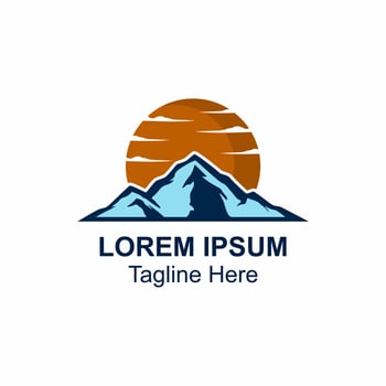 mountain icon logo vector art