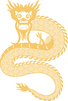 Happy chinese new year 2024 zodiac sign dragon - vector illustration