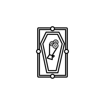 funeral, coffin vector icon illustration