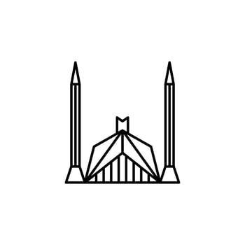 faisal mosque vector icon illustration