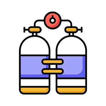 Download this premium icon of scuba tank, equipment used for breathing underwater during scuba diving vector