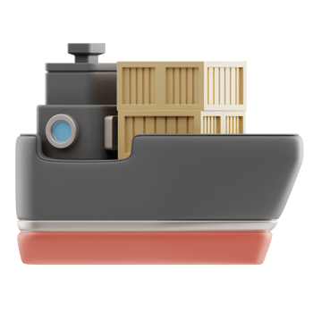 Cargo Ship Delivery 3D Illustration png