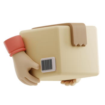 Courier hand Delivery 3D Illustration png