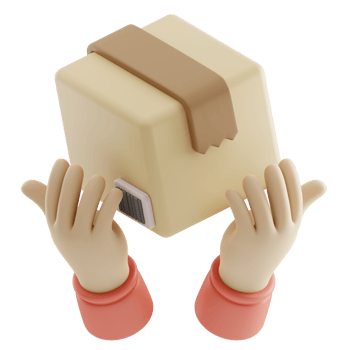 Courier hand Delivery 3D Illustration png