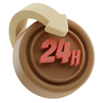 24 Hour Delivery 3D Illustration png