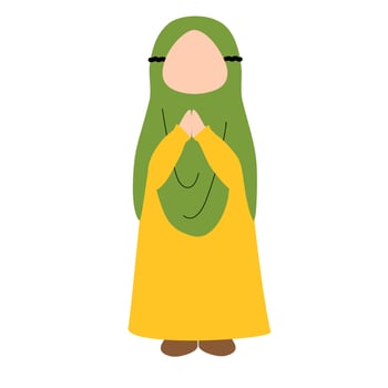 Muslim Girl Wearing Hijab Illustration vector