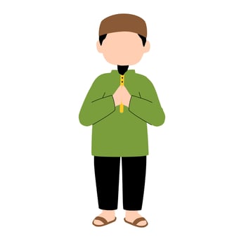 Muslim man standing greeting illustration vector