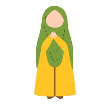 Muslim Girl Wearing Hijab Illustration vector