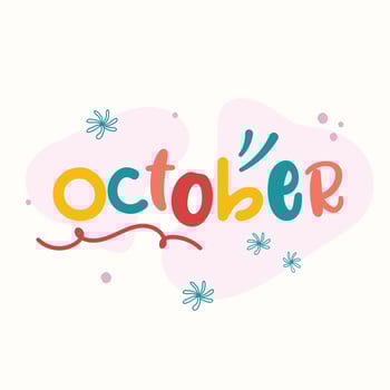 colorful fun monthly calendar month lettering typography vector