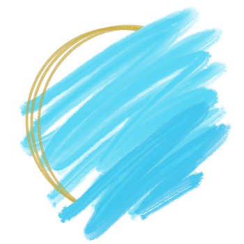 Abstract Blue Circle Watercolor Splash Paint Stain Background Circle With Golden Frame, png