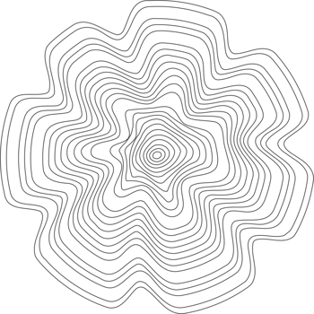 Linear wooden tree rings pattern. Topography circles with map texture. Circular wavy shape. Abstract outline trunk rounds png