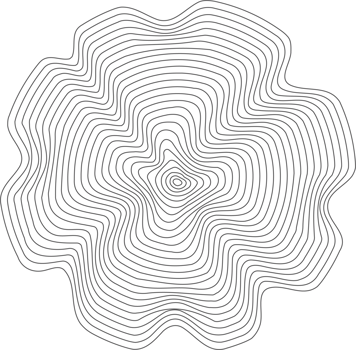 Linear wooden tree rings pattern. Topography circles with map texture. Circular wavy shape. Abstract outline trunk rounds png