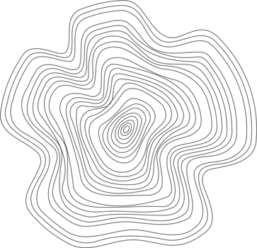 Linear wooden tree rings pattern. Topography circles with map texture. Circular wavy shape. Abstract outline trunk rounds png