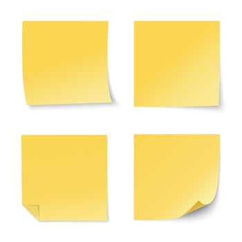 Set of vector yellow paper stickers