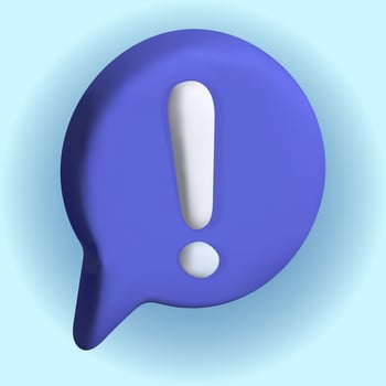 Warning Icon 3d. Exclamation Blue Mark. Alert Vector Illustration.