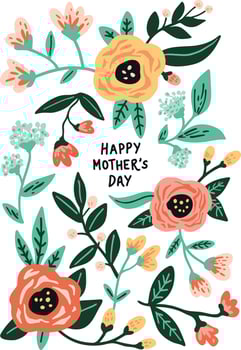 Mother Day Flower Card vector