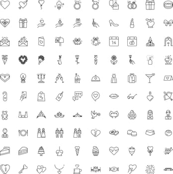 Love icon set vector
