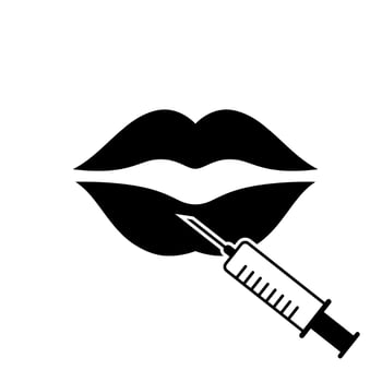 Beauty injection line vector icon. Lips illustration sign. Beauty care concept.  Can be used for topics like cosmetology, clinic, salon.