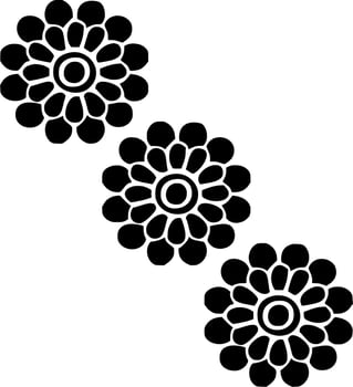 Vector silhouette of Flowers on white background