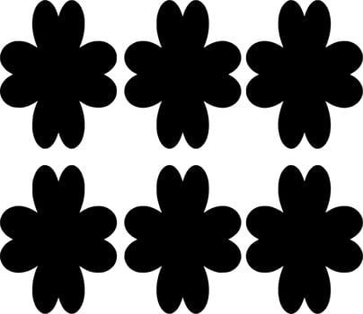 Vector silhouette of Flowers on white background