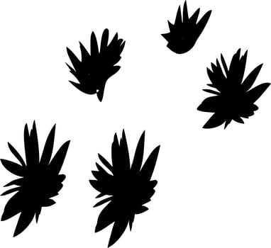 Vector silhouette of Flowers on white background