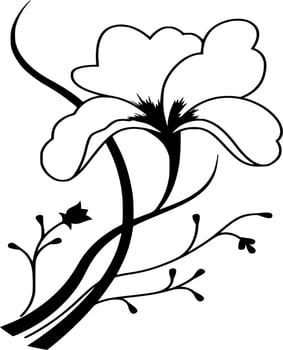 Vector silhouette of Flowers on white background