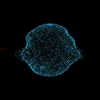 Sci fi mesh, futuristic sphere of dots particles vector