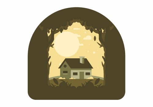 Colorful flat illustration of a simple house vector