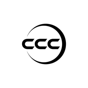 CCC letter logo design in illustration. Vector logo, calligraphy designs for logo, Poster, Invitation, etc.