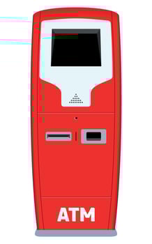 simple vector ATM in red color