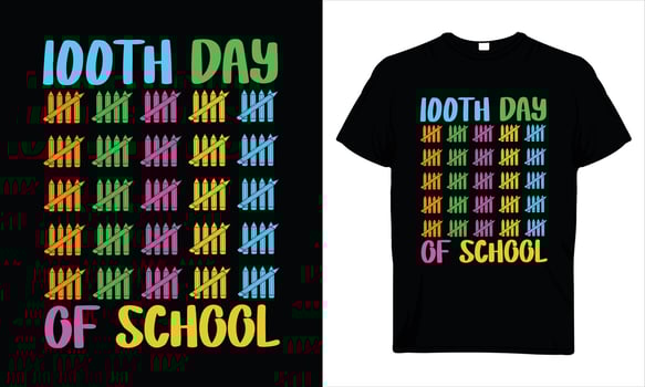 100 days of school quote for t shirt design, poster, banner, sticker and greeting card. vector