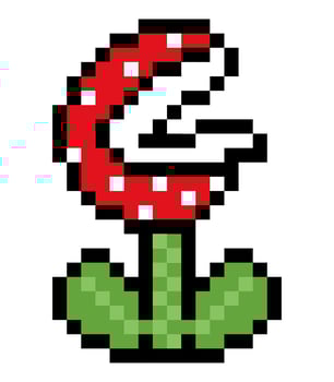 Piranha Plant for Mario Bros. flower piranha Pixel art vector