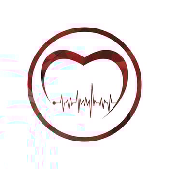 Heart and cardiogram icon. Medical and health care theme. Vector illustration