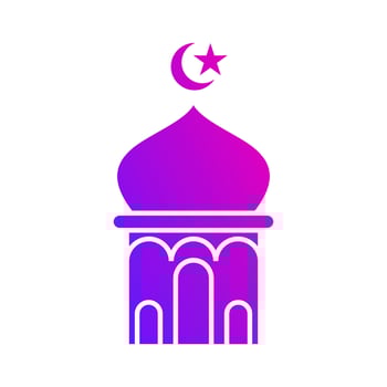 islamic mosque pillar gradient icon button vector illustration