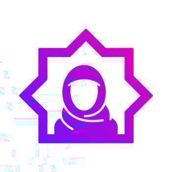 female muslim avatar islamic gradient icon button vector illustration