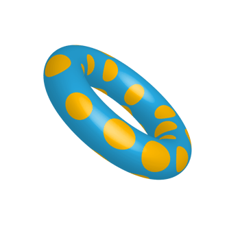 Colorful inflatable swim ring on transparent background, Rubber swimming ring, sea fun and security png