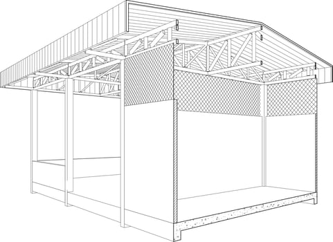 3D illustration of industrial building vector