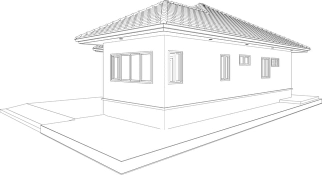 3D illustration of residential project vector