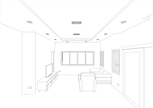 3D illustration of residential project vector