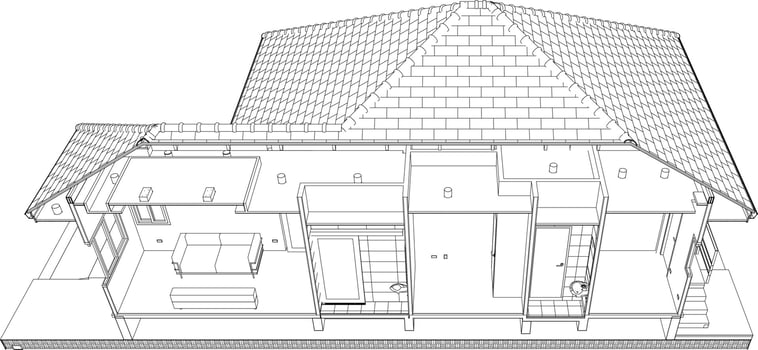3D illustration of residential project vector