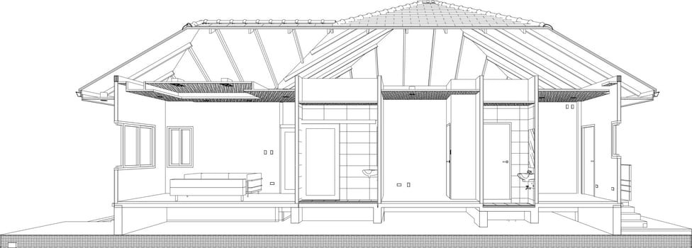 3D illustration of residential project vector