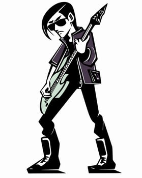 man playing electric guitar vector