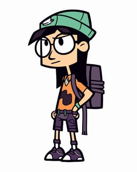 Nerdy cartoon hiker vector