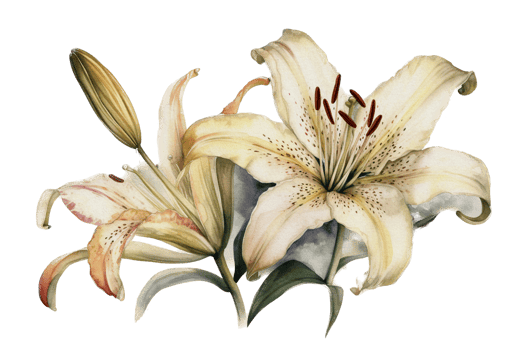 Beautiful flower with leaf watercolor AI Generate png